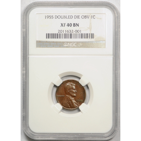 1955 Double Die Obverse Lincoln Wheat Cent NGC XF 40 Extra Fine 1955/1955  DDO !