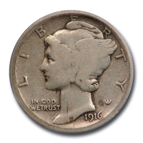 1916 D 10C Mercury Dime Very Good to Fine Key Date U.S Coin Original Surfaces 