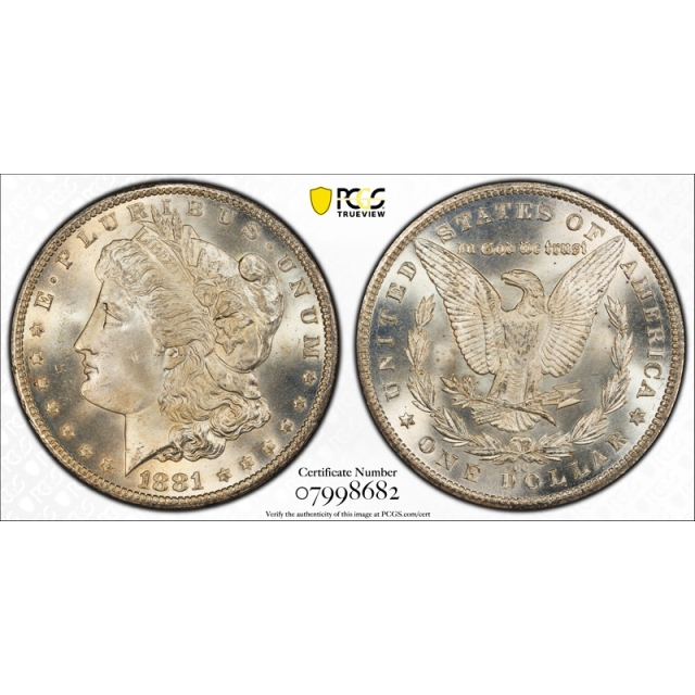 1881 CC $1 Morgan Dollar PCGS MS 66 Uncirculated Carson City Mint Lustrous ! 