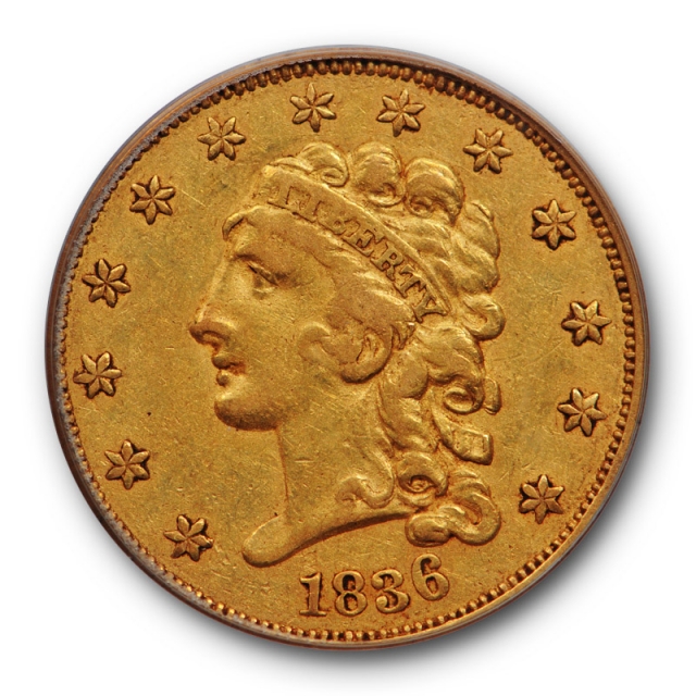 1836 $2.50 Block 8 Classic Head Quarter Eagle Gold PCGS XF 45 Original 