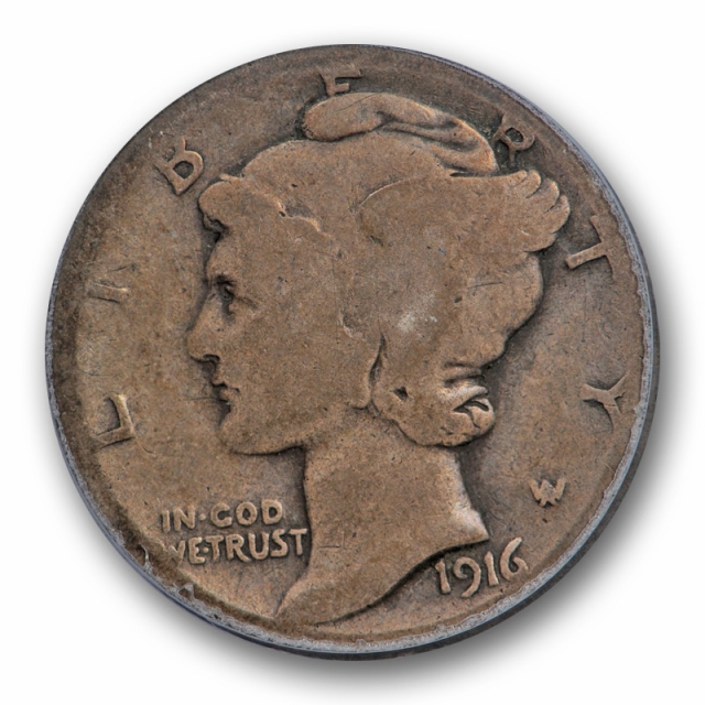 1916 D 10C Mercury Dime PCGS AG 3 About Good Denver Mint Key Date Cert#4072