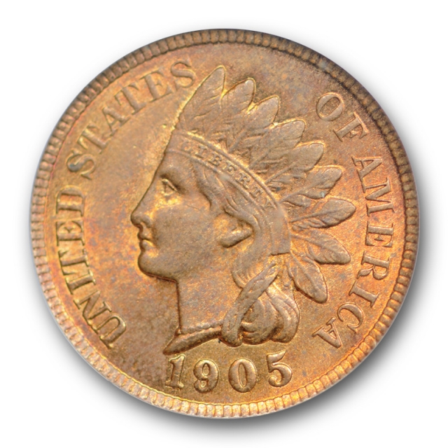 1905 1C Indian Head Cent PCGS MS 63 RB Uncirculated Red Brown Attractive ! 