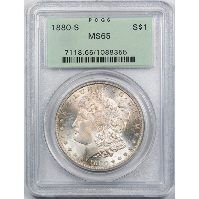 1880 S $1 Morgan Dollar PCGS MS 65 Uncirculated OGH Toned Beauty  