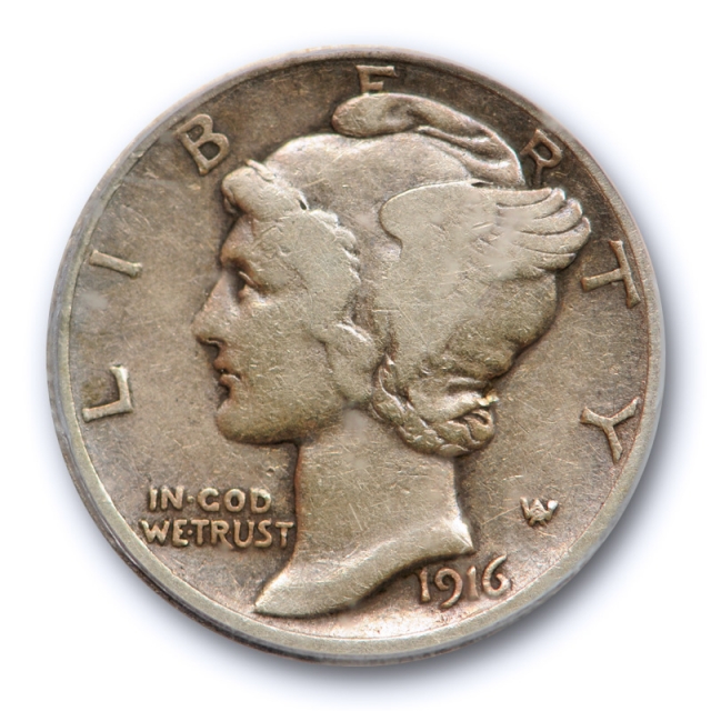 1916 D 10C Mercury Dime ICG VF 20 Very Fine Denver Mint Key Date Tough Grade !