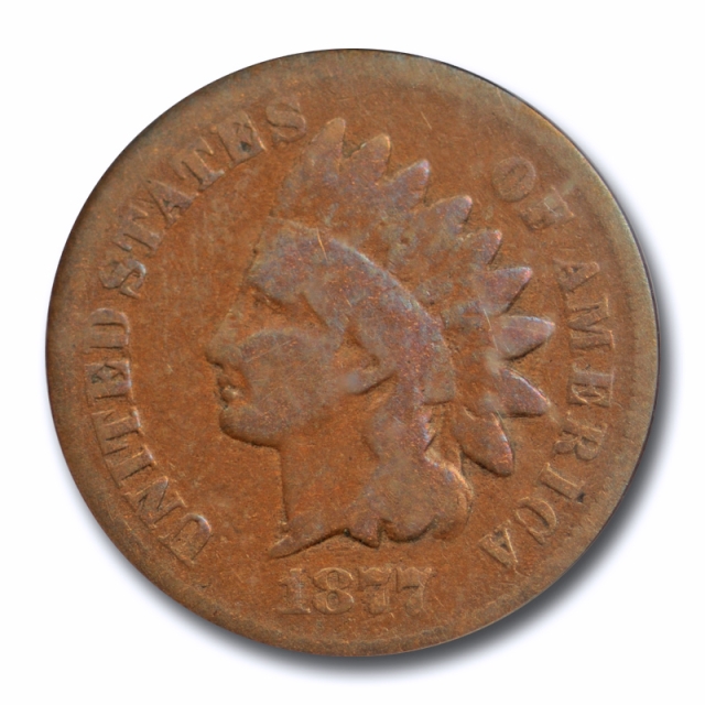 1877 1C Indian Head Cent PCGS G 4 Good Key Date Purple & Blue Toned ! Unique