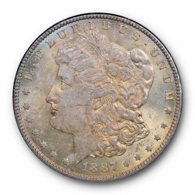 1887 $1 Morgan Dollar NGC MS 65 Uncirculated Original Toned Philadelphia Mint