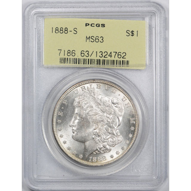 1888 S $1 Morgan Dollar PCGS MS 63 Uncirculated Mint State OGH Exceptional ! 