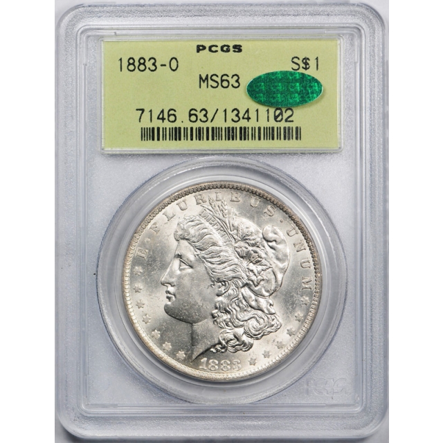 1883 O $1 Morgan Dollar PCGS MS 63 Uncirculated OGH CAC Approved 