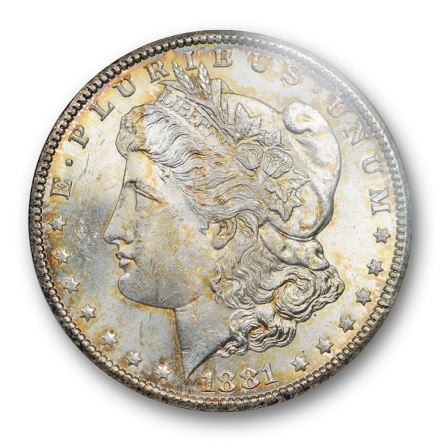 1881 CC $1 Morgan Dollar ANACS MS 64 Uncirculated Carson City Mint Golden Toned