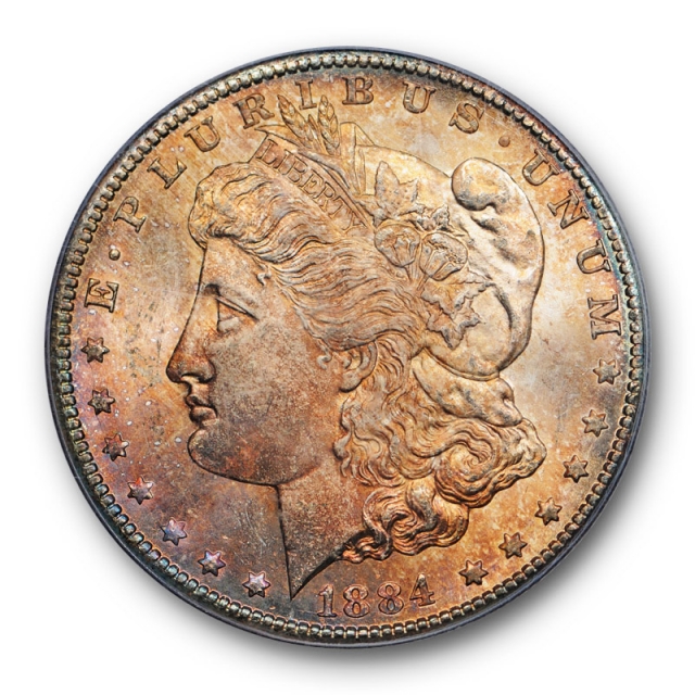 1884 CC $1 Morgan Dollar PCGS MS 65 Uncirculated Orange Toned Carson City Mint