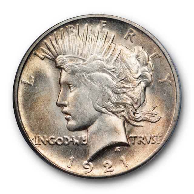 1921 $1 Peace Dollar High Relief PCGS MS 63 Uncirculated CAC Approved Toned