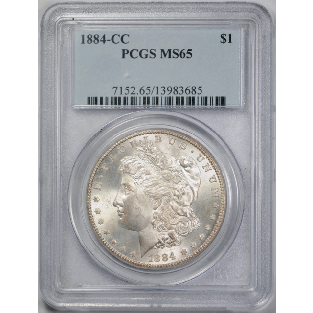 1884 CC $1 Morgan Dollar PCGS MS 65 Uncirculated Carson City Mint Original 