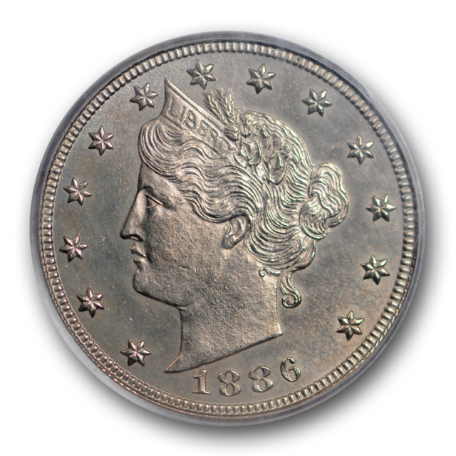1886 5C Liberty Head Nickel PCGS PR 63 Proof Low Mintage Key Date 