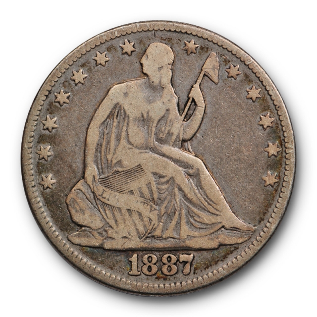 1887 50C Seated Liberty Half Dollar Very Good to Fine Key Date Low Mintage Original 