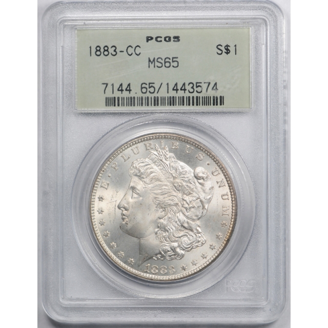 1883 CC $1 Morgan Dollar PCGS MS 65 Uncirculated Carson City Mint Carson City OGH Cert#3574
