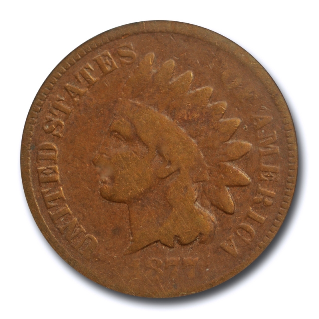 1877 1C Indian Head Cent PCGS G 4 Good Yellow Hue Toned Key Date Tough !