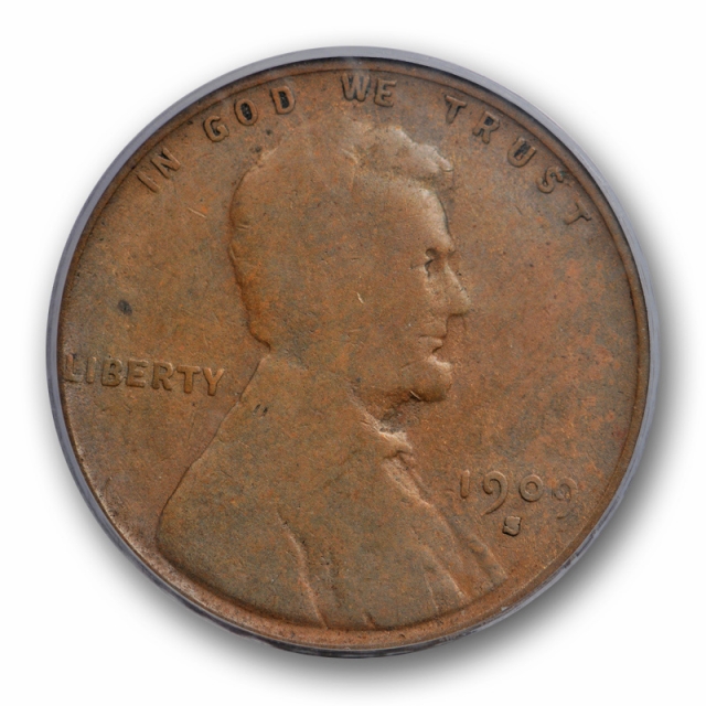 1909 S VDB 1C Lincoln Wheat Cent PCGS G 4 Good Key Date Original US Coin