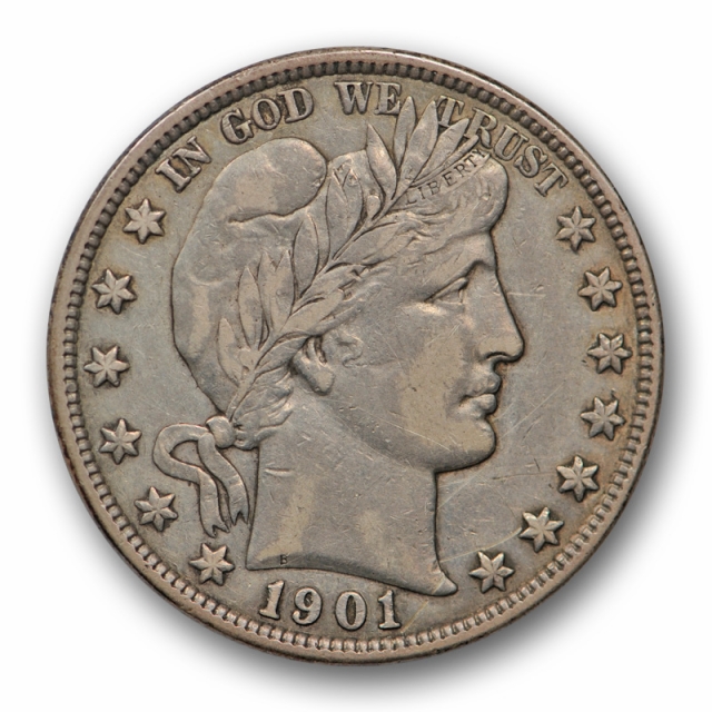 1901 O 50C Barber Half Dollar Extra Fine XF Details Original Toned Better Date Tough Coin