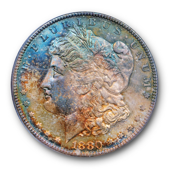 1880 S $1 Morgan Dollar PCGS MS 65 Uncirculated Toned Beauty CAC Approved ! 