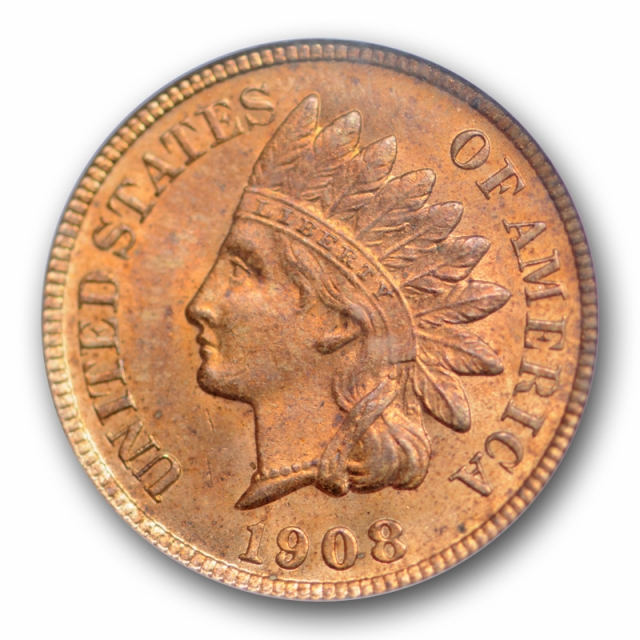 1908 S 1C Indian Head Cent PCGS MS 63 RB Uncirculated Red Brown Key Date Nice ! 