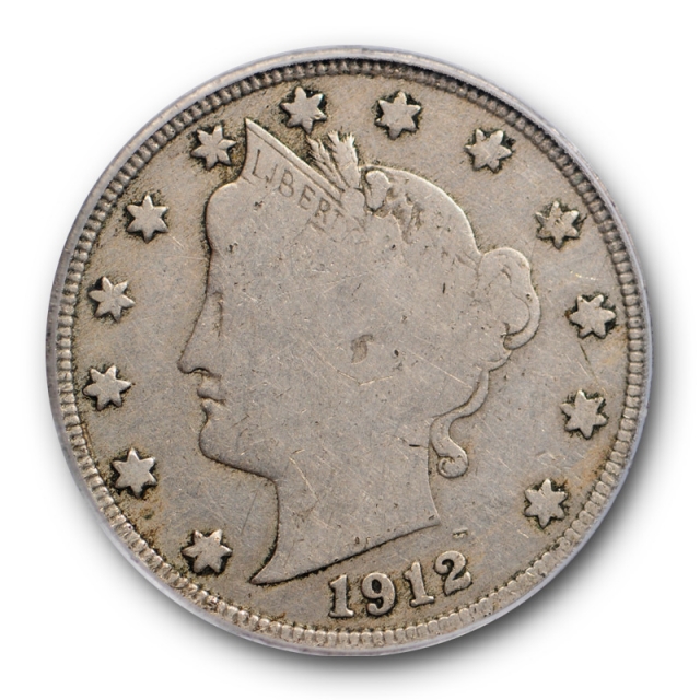 1912 S 5C Liberty Nickel PCGS F 12 Fine San Francisco Mint Key Date Original 
