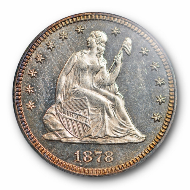1878 25C Seated Liberty Quarter PCGS PR 63 CAM Cameo Low Mintage Proof
