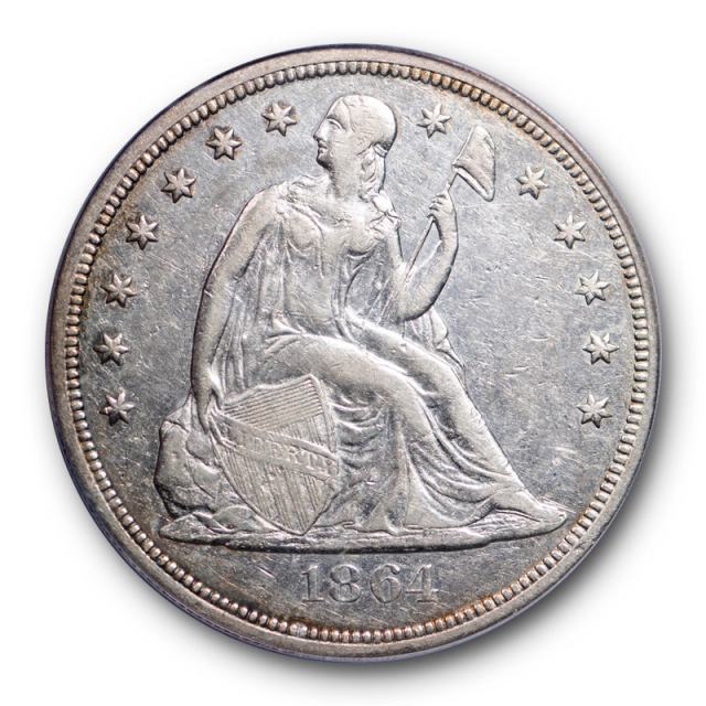 1864 $1 Seated Liberty Dollar PCGS VF 35 Very Fine to XF Key Date Civil War Era
