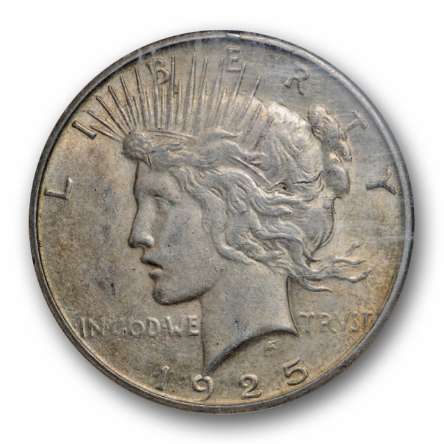 1925 S Peace Dollar S$1 NGC AU 58 About Uncirculated Toned US Coin