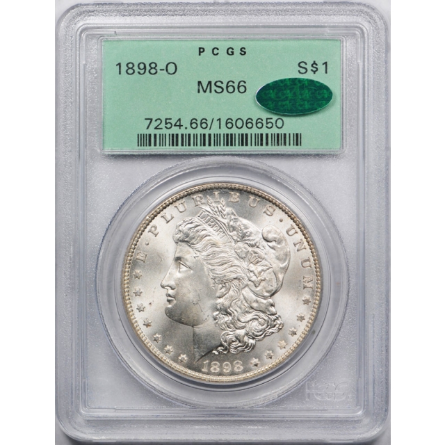 1898 O $1 Morgan Dollar PCGS MS 66 Uncirculated CAC Approved OGH Stunner