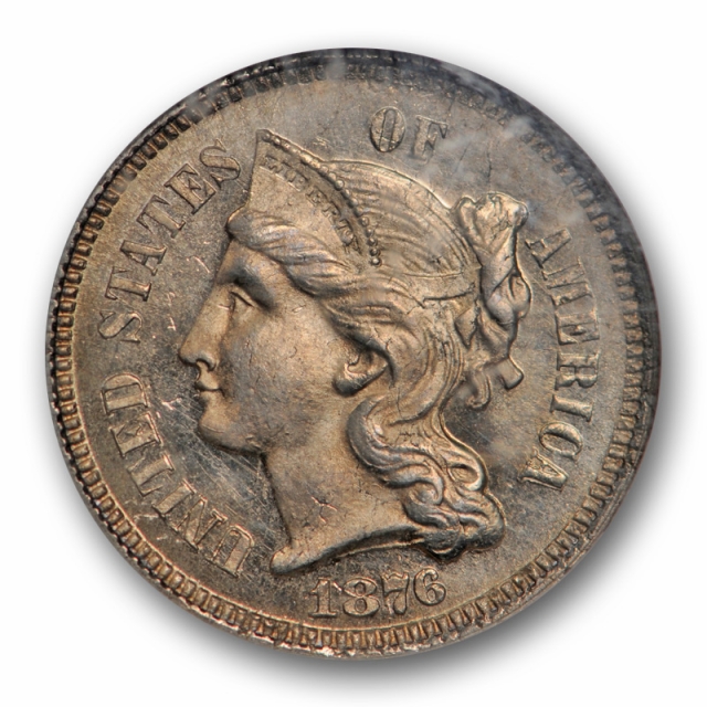 1876 Three Cent Piece - Copper Nickel 3CN NGC PR 62 CAM Proof Cameo Low Mintage