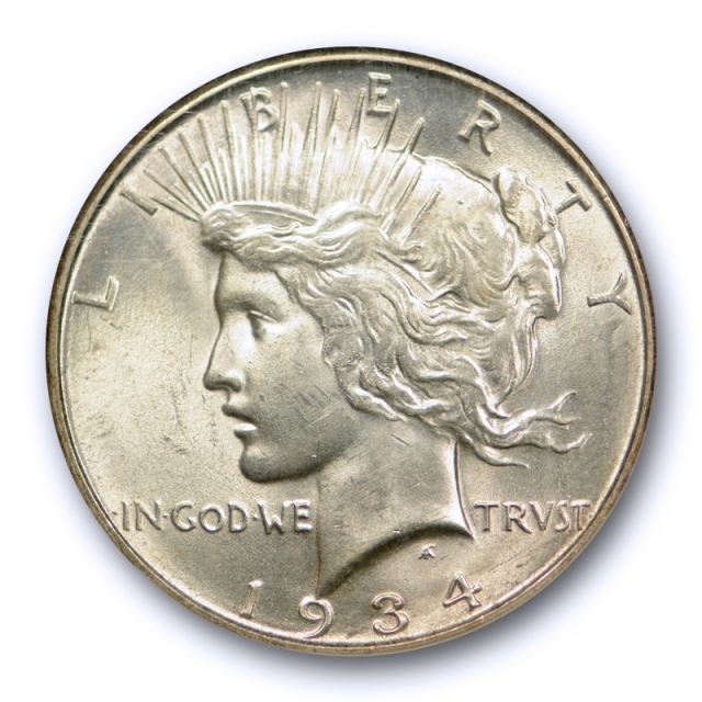 1934 D $1 Peace Dollar NGC MS 61 Uncirculated Denver Mint Looks Nicer !