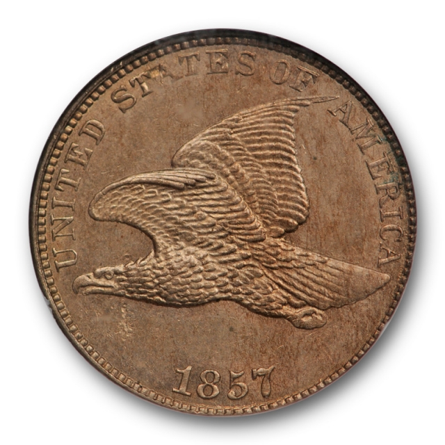 1857 1C Flying Eagle Cent NGC MS 63 Uncirculated U.S Type Coin Flashy & Lustrous ! 