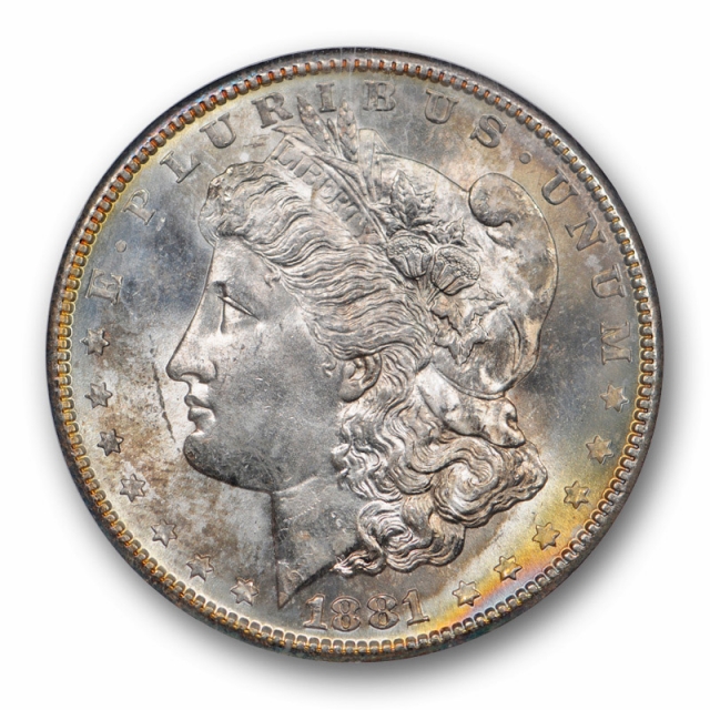 1881 S $1 Morgan Dollar NGC MS 65 Uncirculated Yellow Hued Toned Original Cert#6003