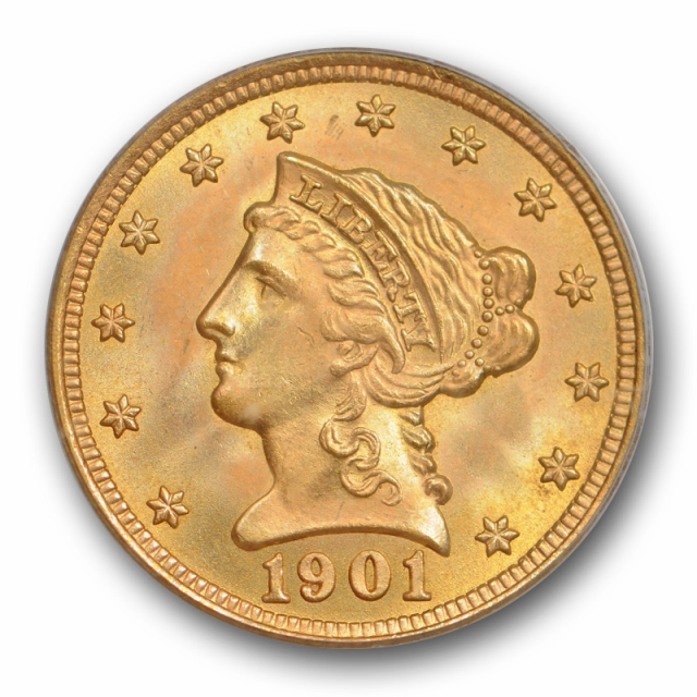1901 $2.50 Liberty Head Quarter Eagle Gold PCGS MS 66 CAC Approved Nice ! 