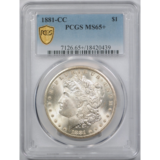 1881 CC $1 Morgan Dollar PCGS MS 65+ Uncirculated Carson City Mint Lustrous !