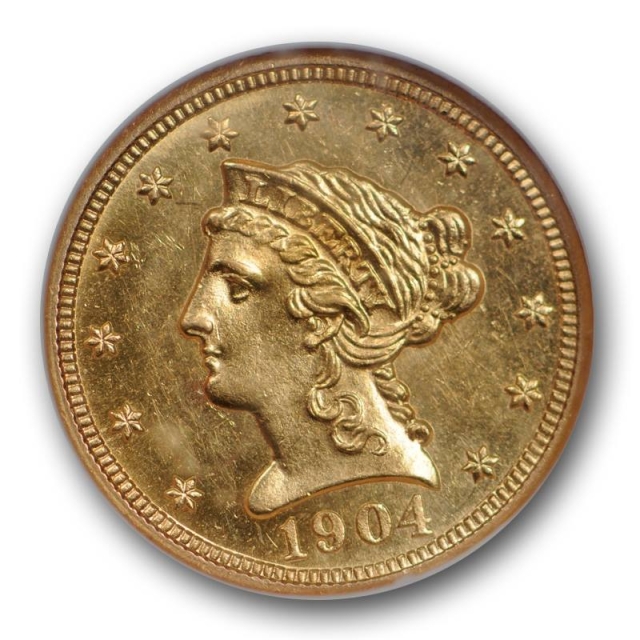 1904 $2.50 Liberty Head Quarter Eagle NGC MS 63 PL Uncirculated Proof Like POP 5 !