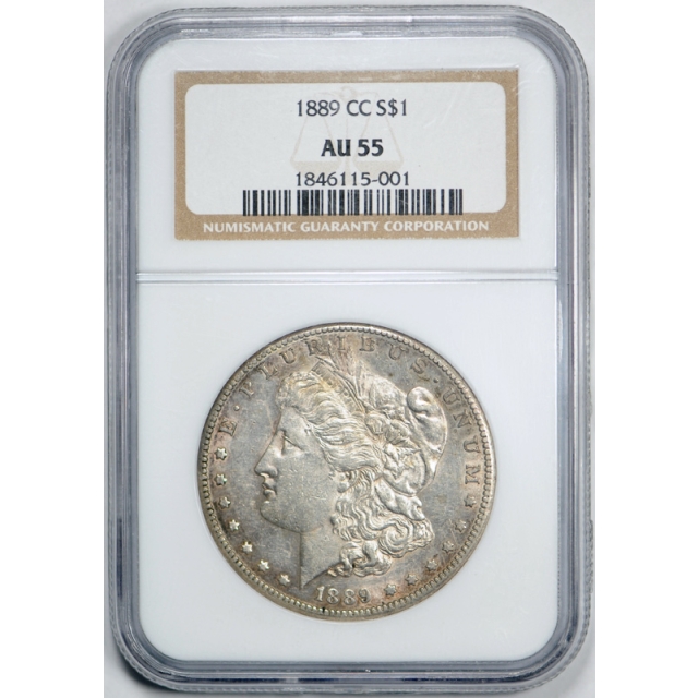 1889 CC $1 Morgan Dollar NGC AU 55 About Uncirculated Carson City Mint Key Date