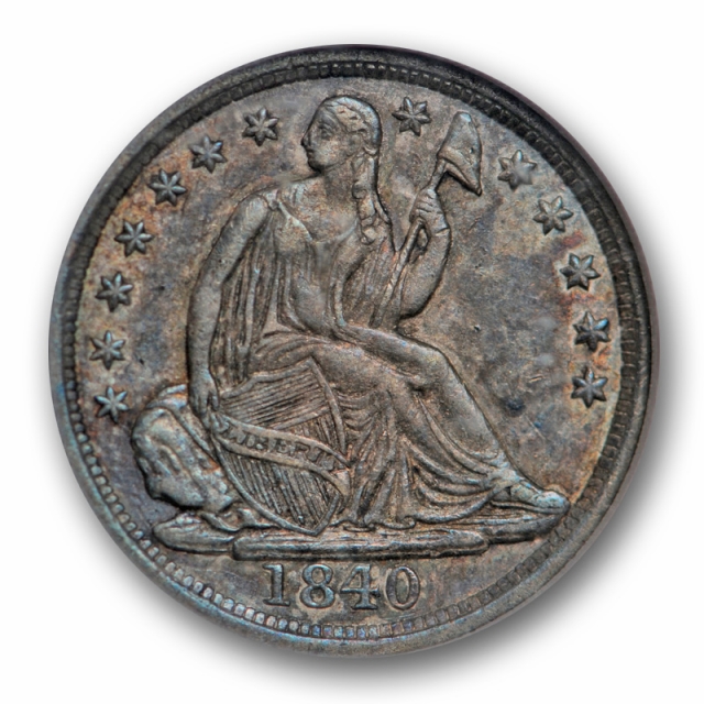 1840 No Drapery Seated Liberty Half Dime NGC AU 58 About Uncirculated