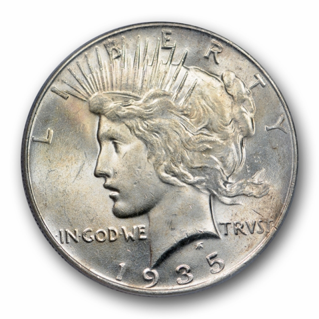 1935 $1 Peace Dollar PCGS MS 62 Uncirculated Lustrous P Mint Looks Nicer ! 