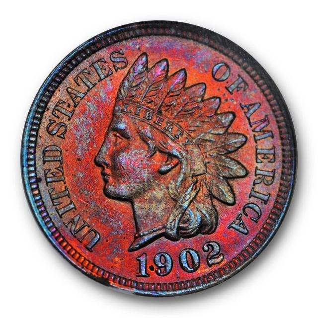 1902 1C Indian Head Cent NGC MS 63 RB Uncirculated Red Brown Toned Beauty 