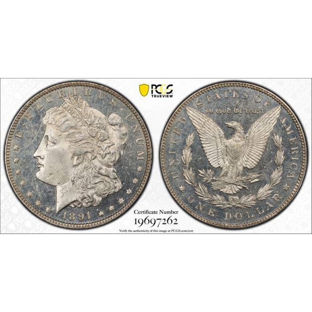 1891 $1 VAM 2 Morgan Dollar PCGS MS 63 DMPL Deep Mirror Proof Like Rare ! 