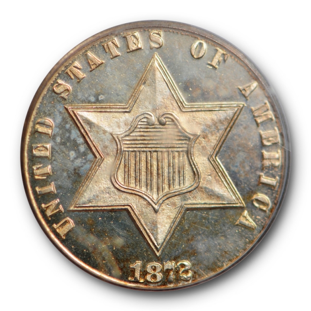 1872 3CS Three Cent Silver PCGS PR 64 CAM Proof Cameo Key Date Low Mintage