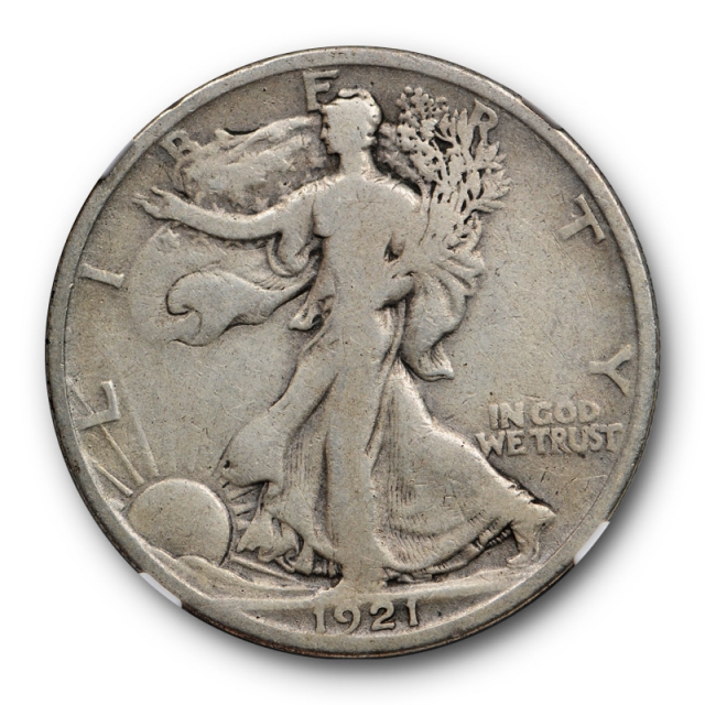 1921 D 50c Walking Liberty Half Dollar NGC VG 10 Very Good to Fine Key Date Denver Mint