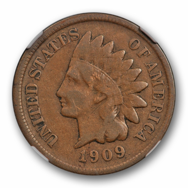 1909 S Indian Head Cent NGC VG 10 Very Good to Fine Key Date Original Cert#2026