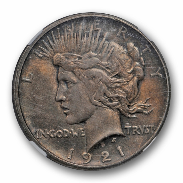 1921 Peace Dollar High Relief NGC MS 62 Uncirculated Dark Toned Key Date Cert#4036