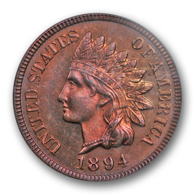 1894 1C Indian Head Cent PCGS PR 64 RB Proof Red Brown Mostly Red ! 