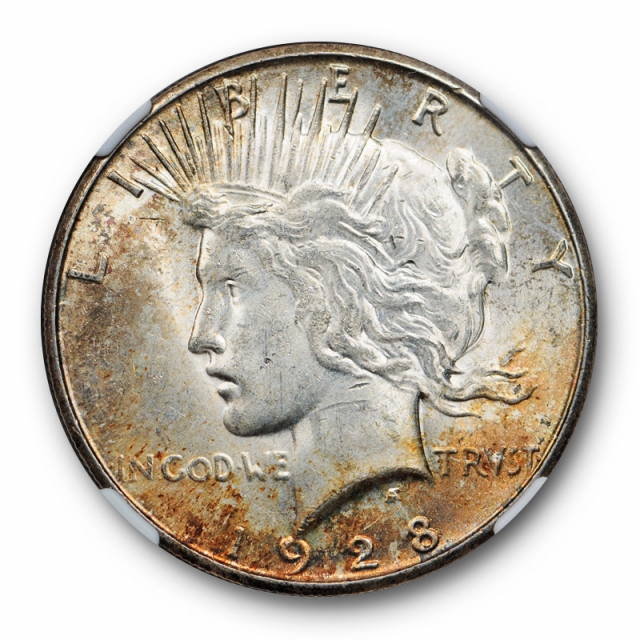 1928 S Peace Dollar $1 NGC MS 63 Uncirculated John Newman Collection Toned
