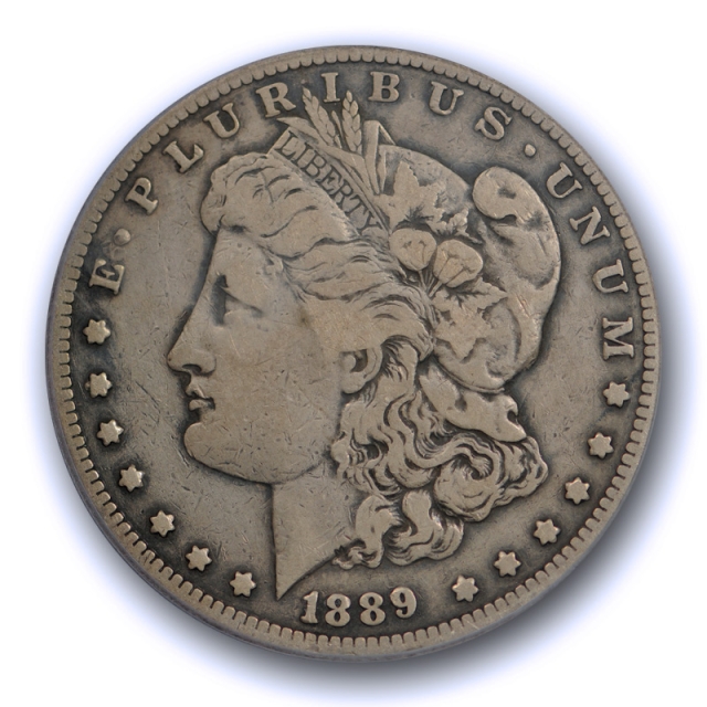 1889 CC $1 Morgan Dollar PCGS F 15 Fine to Very Fine Carson City Mint Key Date Tough !