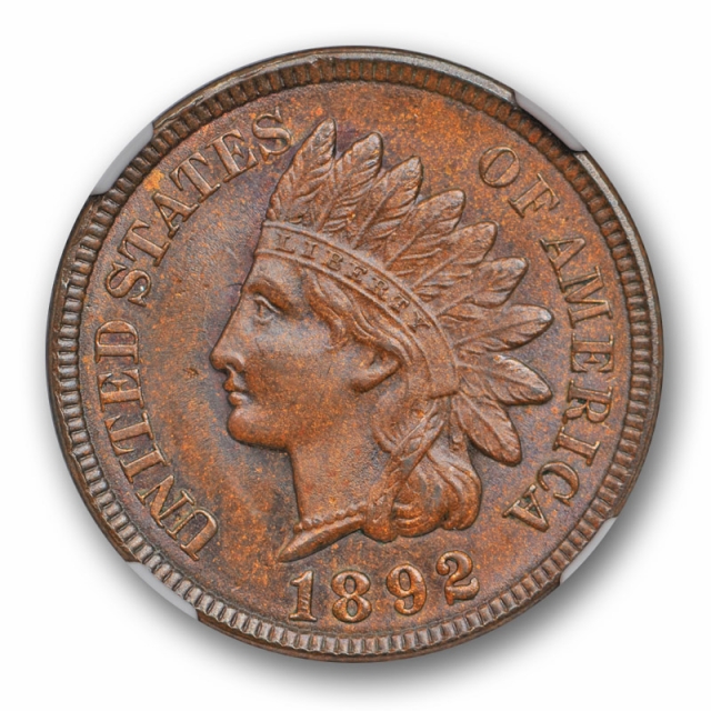 1892 Indian Head Cent NGC MS 64 BN Uncirculated Brown Attractive