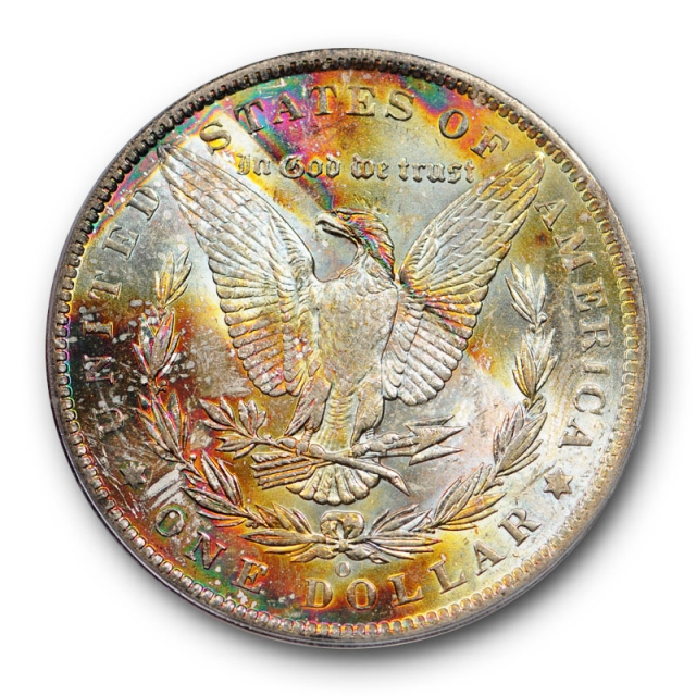 1885 O $1 Morgan Dollar PCGS MS 62 Uncirculated Colorful Toned Beauty